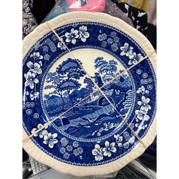 Set of 5 Spode Vintages Discontinued Copeland Blue Tower Salad Plates 8 1/2 “ - Picture 1 of 12